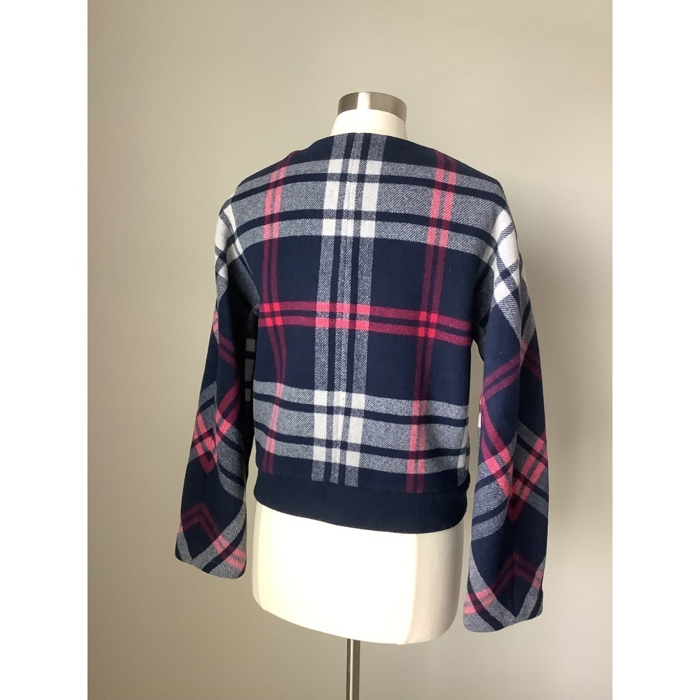 J.Crew Women Jacket Blue Plaid Wool Bomber Jacket Size Medium MSRP $148 - Picture 8 of 15
